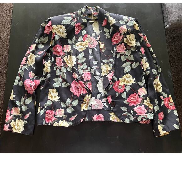 Vintage Toni Garment for CC Magic Floral 1 Button Blazer SzM - Picture 12 of 12